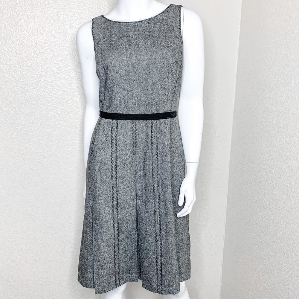 ANN TAYLOR LOFT Tweed Pleated Sleeveless Dress